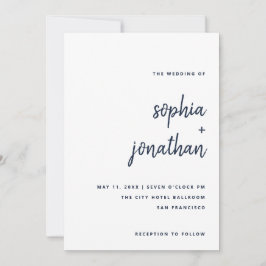 Modern minimalistisch script | Wit- en marineverbi Kaart