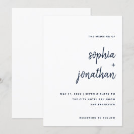 Modern minimalistisch script | Wit- en marineverbi Kaart