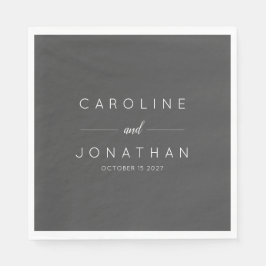 Modern minimalistisch script zwart aangepaste brui servet