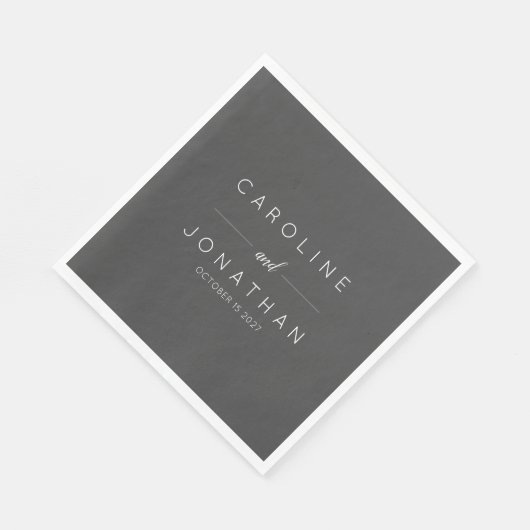 Modern minimalistisch script zwart aangepaste brui servet (Hoek)