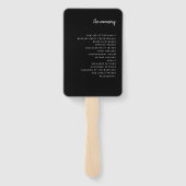 Modern minimalistisch script zwart | Weddenschap Handwaaier (Achterkant)