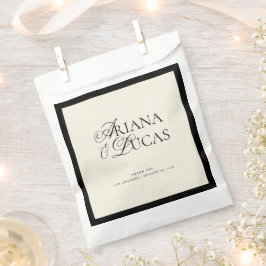 Modern minimalistisch script zwart-wit bruiloft bedankzakje