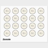 Modern minimalistisch script zwart-wit bruiloft ronde sticker (Vel)