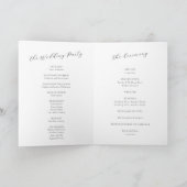 Modern minimalistisch script zwart wit bruiloft vo programma (Binnen)