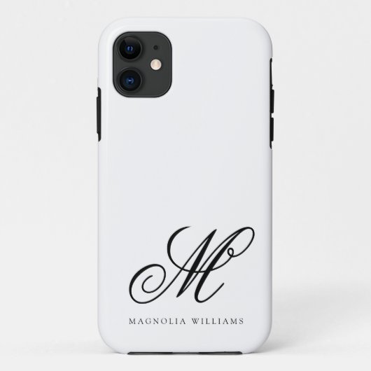 Modern minimalistisch script zwart-wit gefilmd Case-Mate iPhone case (Achterkant)