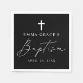 Modern minimalistisch script zwart-wit servet (Voorkant)