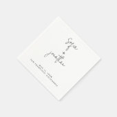 Modern minimalistisch script | Zwarte en witte bru Servet (Hoek)