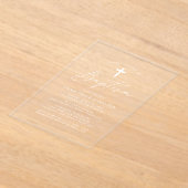 Modern minimalistisch scriptaptisme acryl uitnodigingen (Laagn)