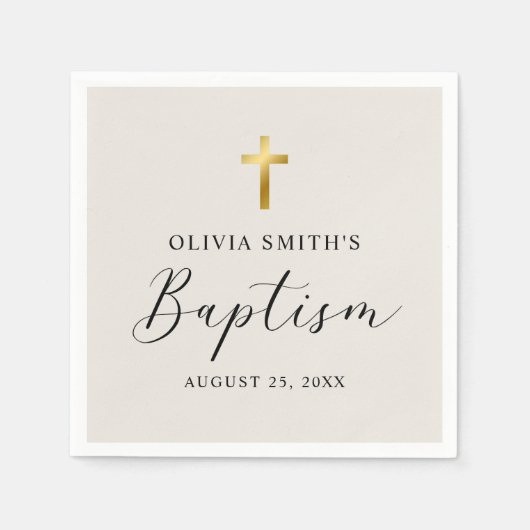 Modern minimalistisch scriptaptisme servet (Voorkant)