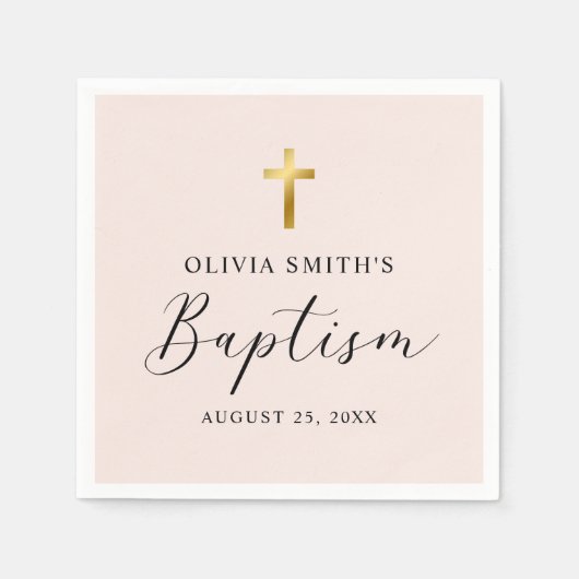 Modern minimalistisch scriptaptisme servet (Voorkant)