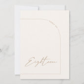 Modern minimalistisch selectietabel Achttien tabel Kaart (Achterkant)