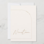 Modern minimalistisch selectietabel negentien tabe kaart (Voorkant)