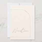 Modern minimalistisch selectietabel negentien tabe kaart (Achterkant)