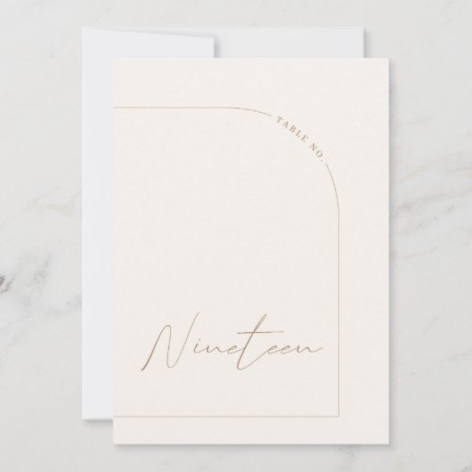 Modern minimalistisch selectietabel negentien tabe kaart (Achterkant)