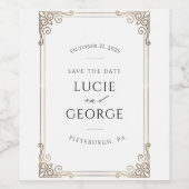 Modern minimalistisch sierlijk Lijst sparen de Dat Wijn Etiket (Enkel label)