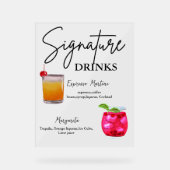 Modern Minimalistisch Signature Drink trouwteken Acryl Bord (Voorkant)