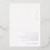 Modern minimalistisch | Silver Monogram Weddenscha Folie Uitnodiging (Voorkant)