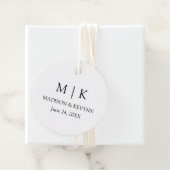 Modern minimalistisch simpel monogram huwelijk bedankjes labels (In situ)