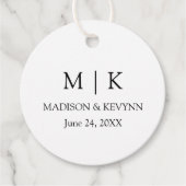 Modern minimalistisch simpel monogram huwelijk bedankjes labels (Voorkant)