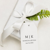 Modern minimalistisch simpel monogram huwelijk cadeaulabel