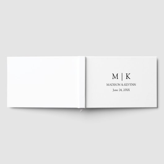 Modern minimalistisch simpel monogram huwelijk gastenboek (Volledig)