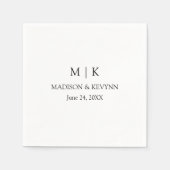 Modern minimalistisch simpel monogram huwelijk servet (Voorkant)