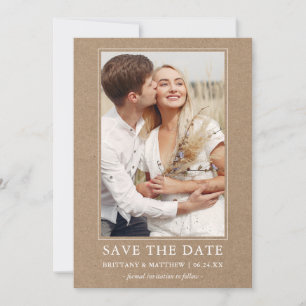Modern minimalistisch simpel paar fotokraft save the date