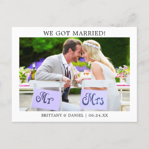 Modern minimalistisch simpel, we zijn getrouwd. briefkaart