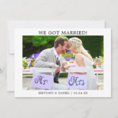 Modern minimalistisch simpel, we zijn getrouwd. Ka Bedankkaart (Voorkant)
