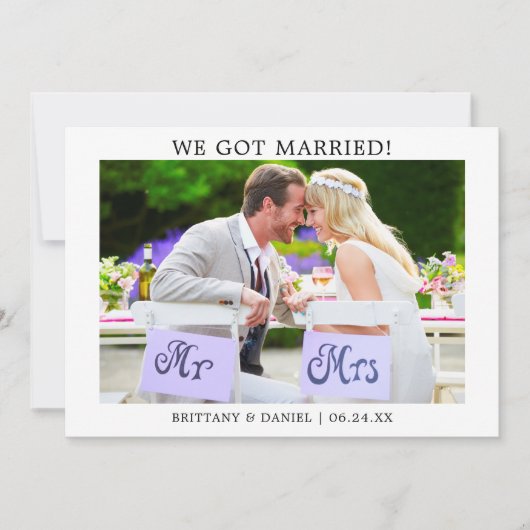 Modern minimalistisch simpel, we zijn getrouwd. Ka Bedankkaart (Voorkant)