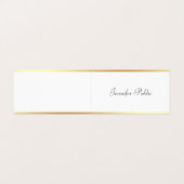 Modern Minimalistisch Sjabloon Goud Handgeschreven Visitekaartje (Buitenkant ongevouwen)