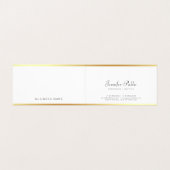 Modern Minimalistisch Sjabloon Goud Handgeschreven Visitekaartje (Binnenkant ongevouwen)