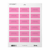 Modern minimalistisch Sjabloon roze adres Etiket (Full Sheet)