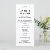 Modern minimalistisch slank eenvoudig trouwprogram (Staand voorkant)