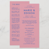 Modern minimalistisch slank eenvoudig trouwprogram (Voorkant / Achterkant)