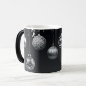 Modern minimalistisch slank zwart en zilver groot magische mok (Voorkant links)