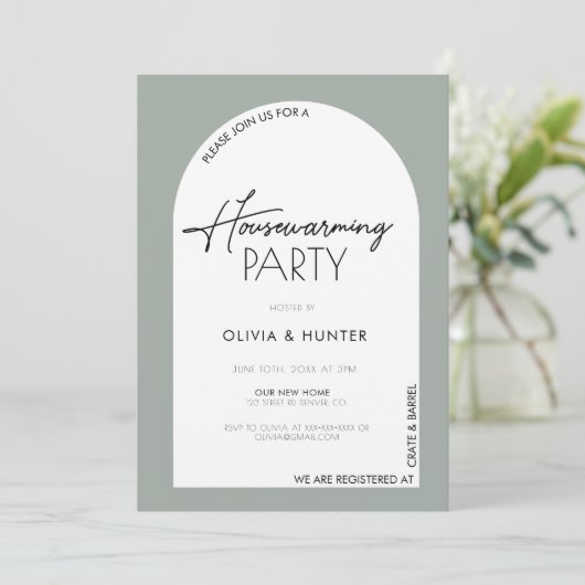 Modern minimalistisch sloophuis kaart (Staand voorkant)