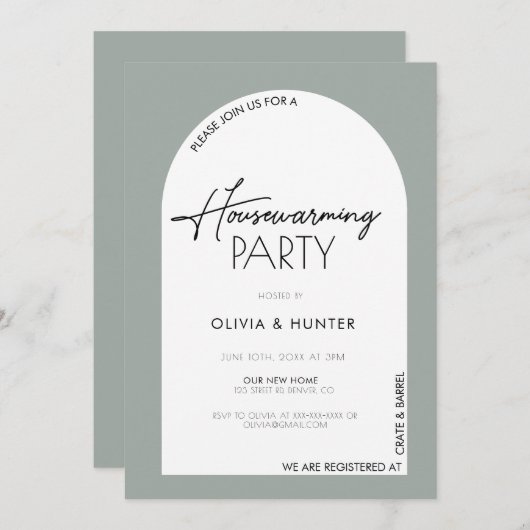 Modern minimalistisch sloophuis kaart (Voorkant / Achterkant)