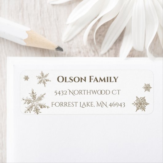 Modern Minimalistisch Sneeuwvlok retour adres labe Etiket (Insitu)