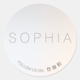 Modern minimalistisch social media icoon ronde sticker