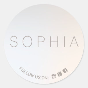 Modern minimalistisch social media icoon ronde sticker