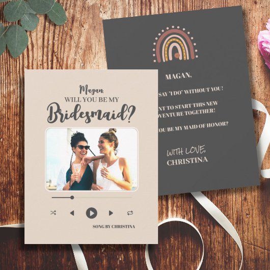 Modern minimalistisch Song Photo Bridesmaid Voorst