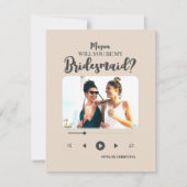 Modern minimalistisch Song Photo Bridesmaid Voorst (Voorkant)