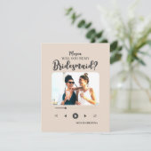Modern minimalistisch Song Photo Bridesmaid Voorst (Staand voorkant)
