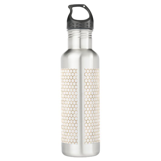 Modern minimalistisch soonnebloempauze waterfles  (Achterkant)