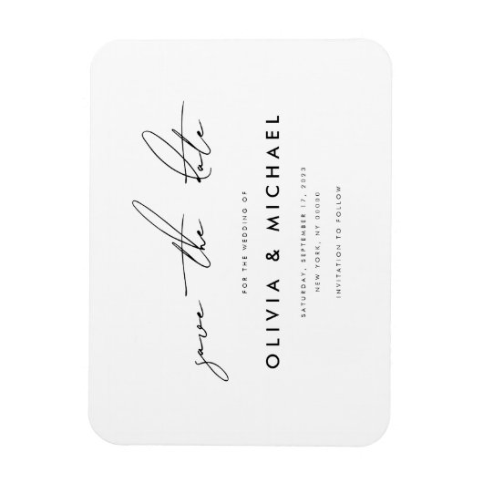 Modern minimalistisch sparen de Datum Magneet (Verticaal)