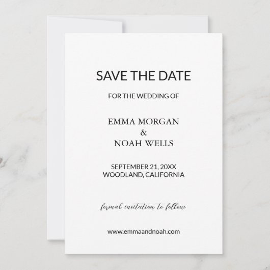 Modern minimalistisch sparen de Datum Save The Date (Voorkant)