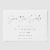 Modern minimalistisch sparen de Datum Vellum Uitnodigingen (Voorkant)