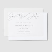 Modern minimalistisch sparen de Datum Vellum Uitnodigingen (Offset)