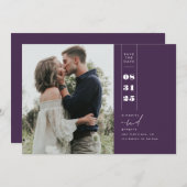 Modern minimalistisch sparen de Datum Verticale Fo Save The Date (Voorkant / Achterkant)